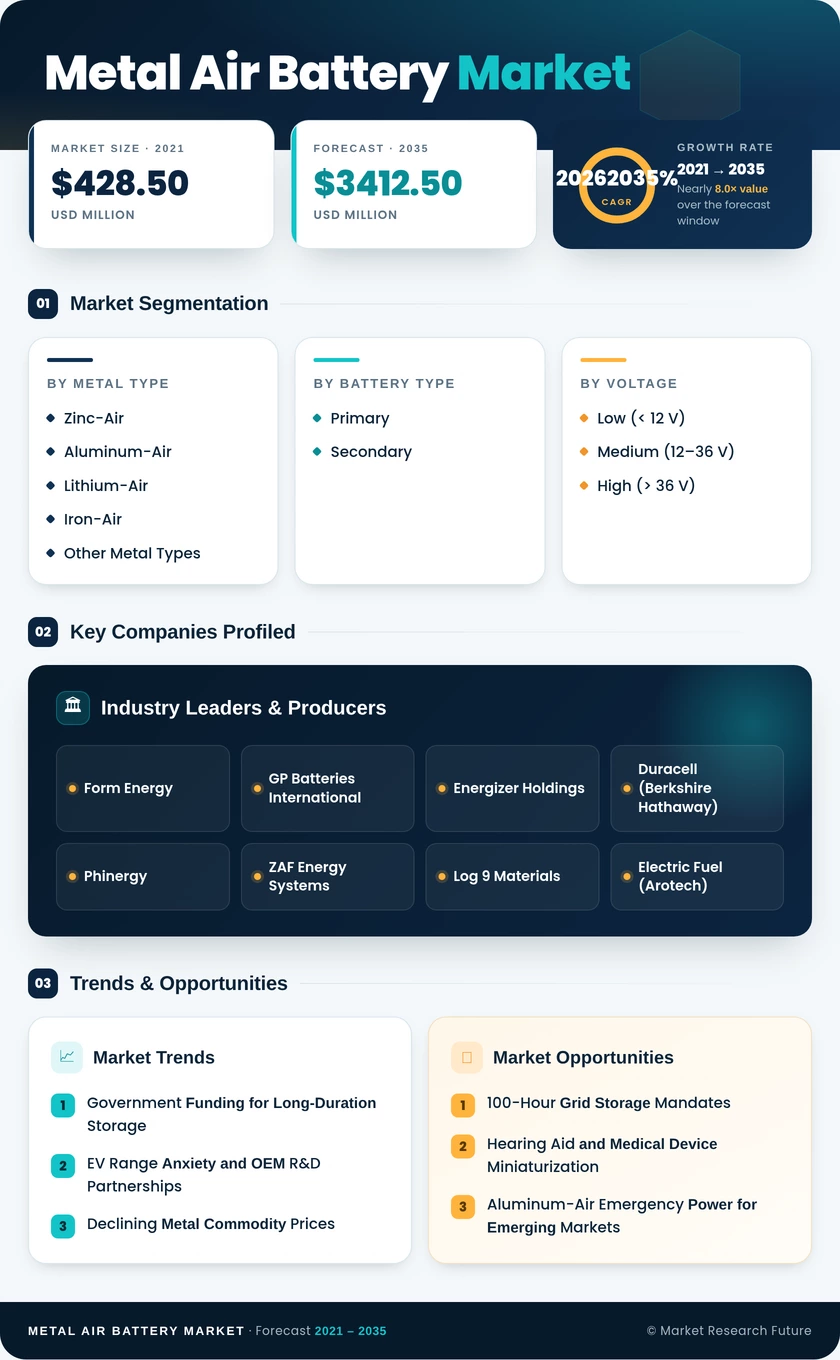 Metal Air Battery Market Research Report — Global Forecast till 2035 Infographic