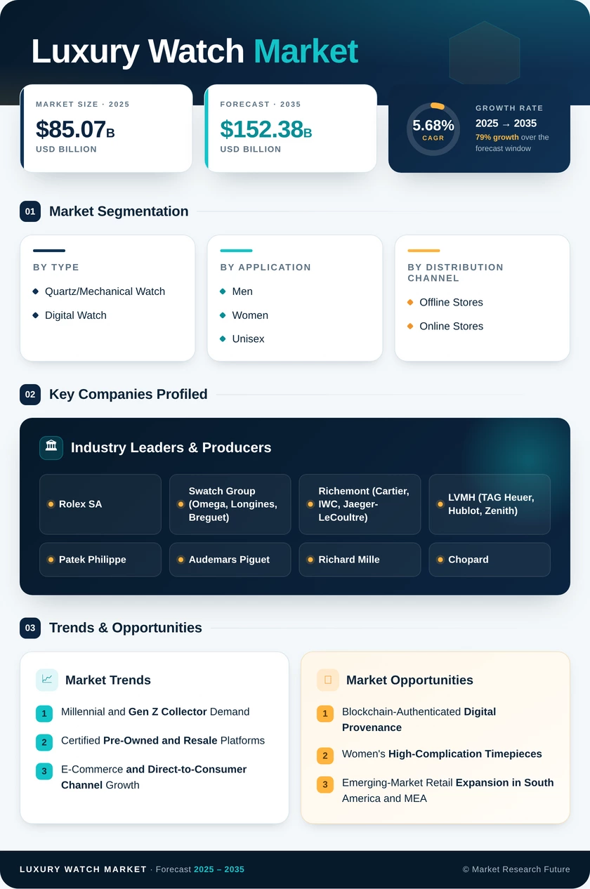 Luxury Watch Market Research Report—Global Forecast till 2035 Infographic