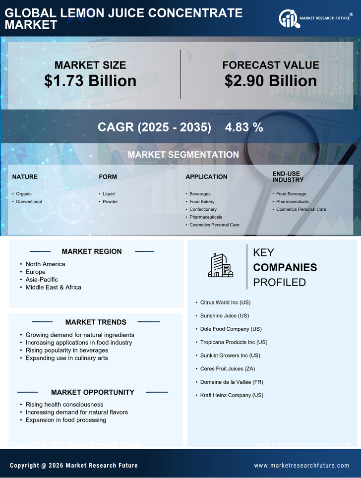 Lemon Juice Concentrate Market Research Report — Global Forecast till 2035 Infographic