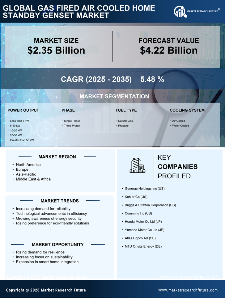Gas Fired Air Cooled Home Standby Genset Market Infographic