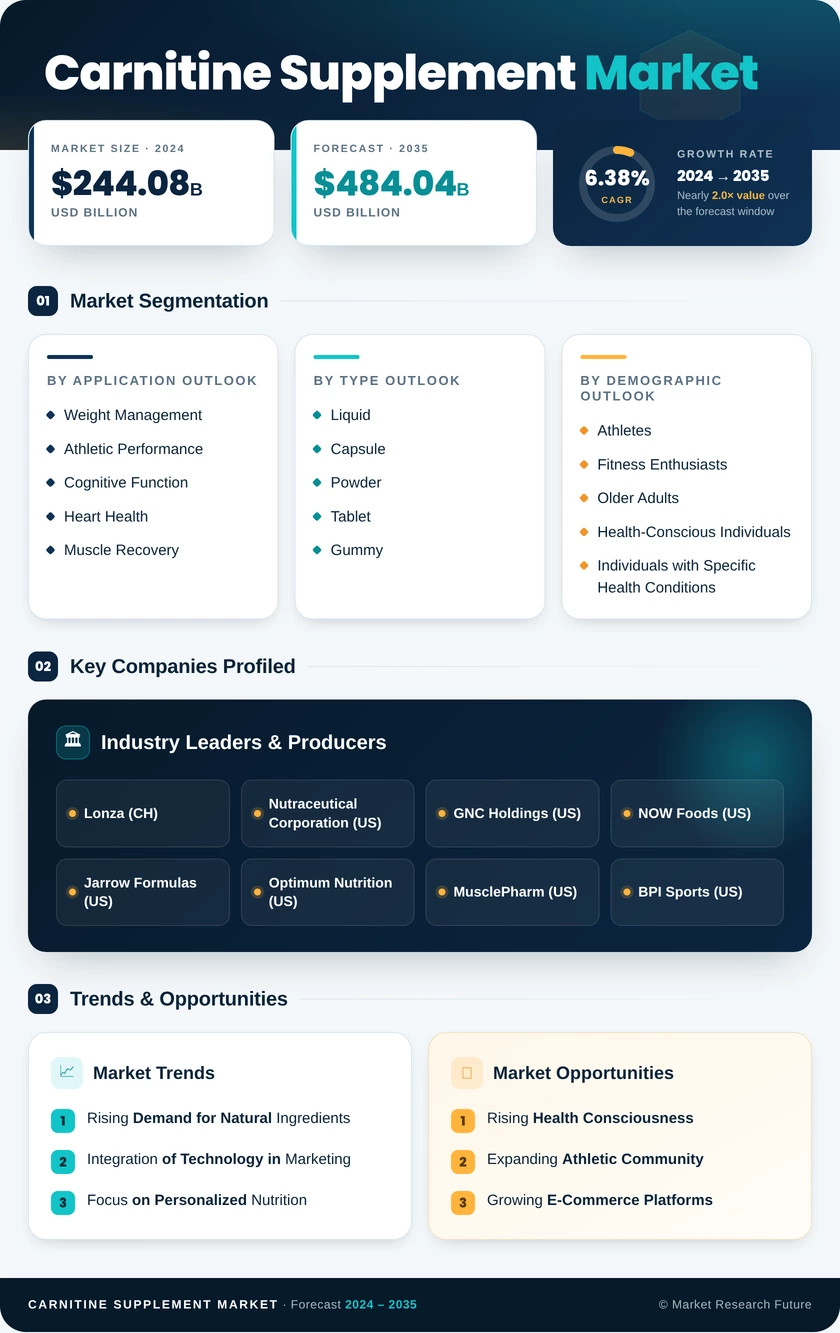 Carnitine Supplement Market Research Report — Global Forecast till 2035 Infographic