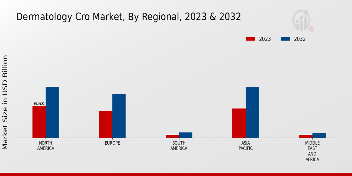 Dermatology CRO Market, by Region 2023 & 2032