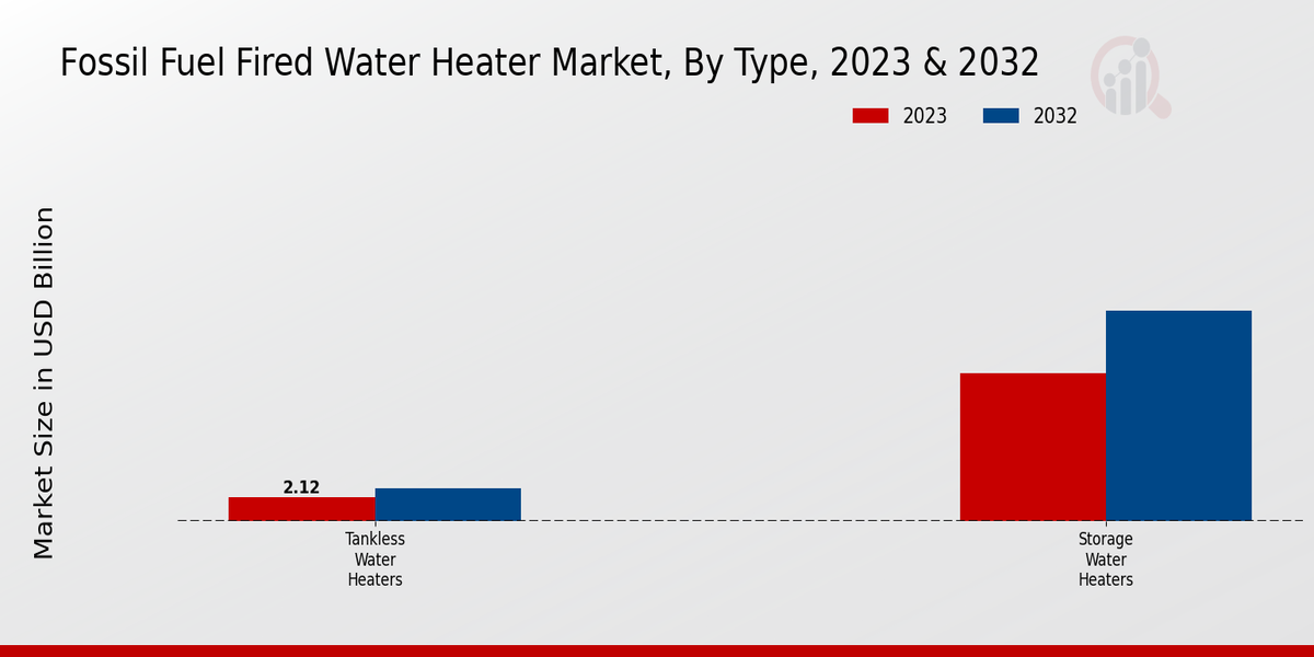 Fossil Fuel Fired Water Heater Market Type Insights