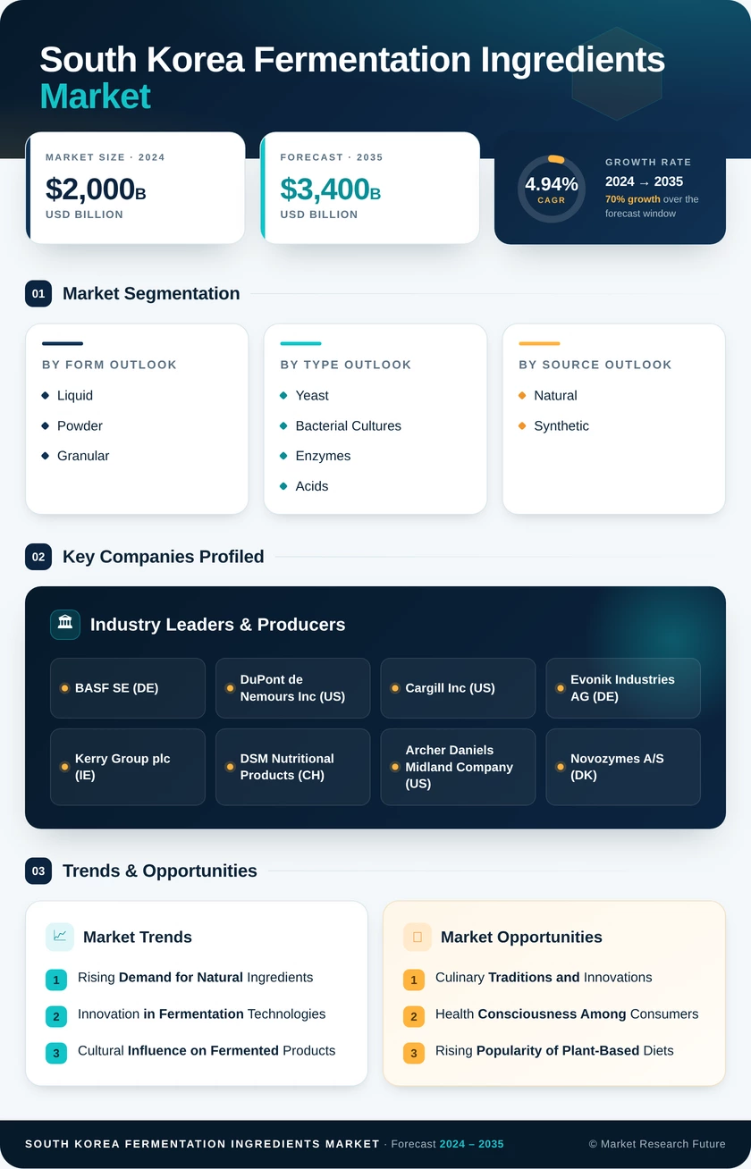 South Korea Fermentation Ingredients Market Research Report - Forecast to 2035 Infographic