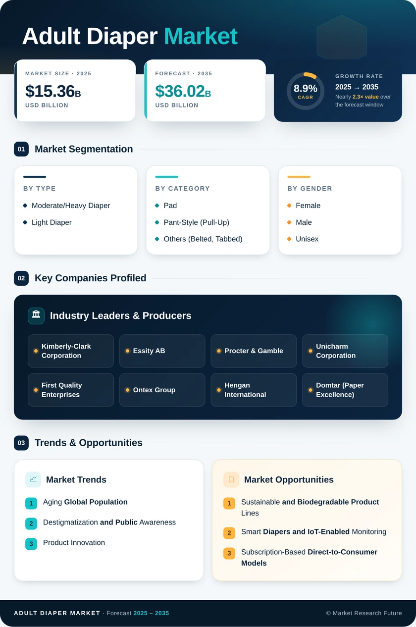 Adult Diaper Market Research Report Forecast - Till 2035 Infographic