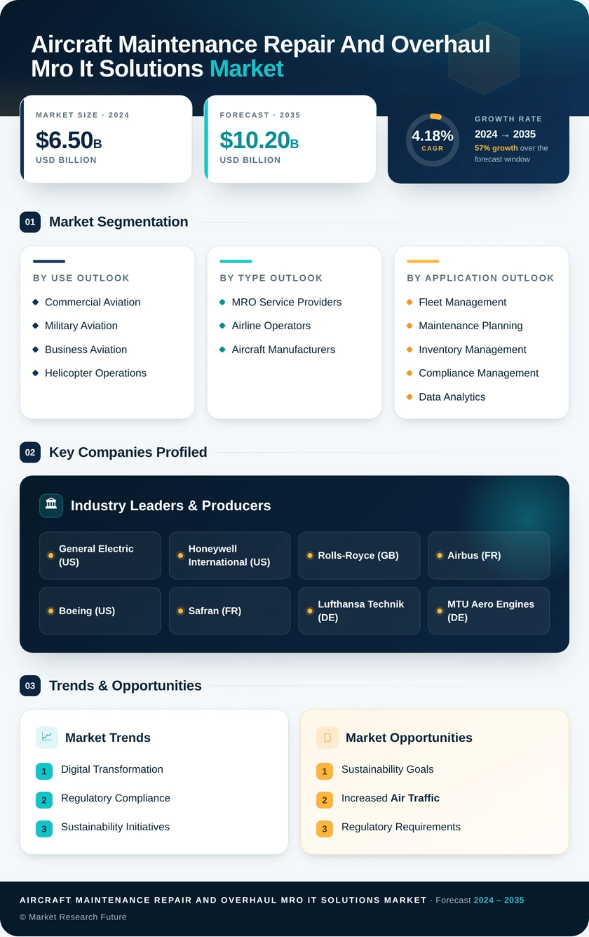 Aircraft Maintenance, Repair, and Overhaul (MRO) IT Solutions Market Infographic