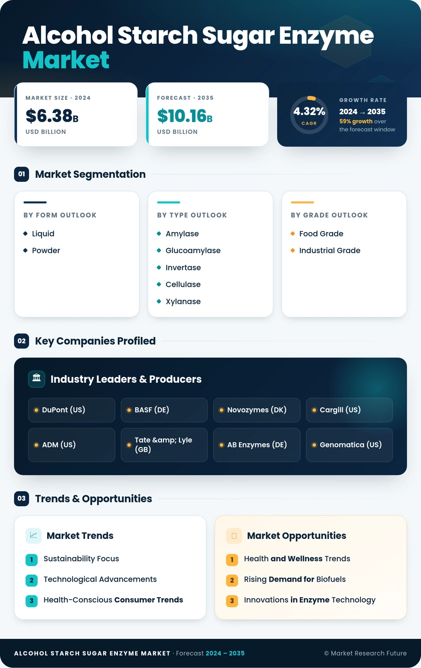 Alcohol Starch Sugar Enzyme Market Research Report — Global Forecast till 2035 Infographic