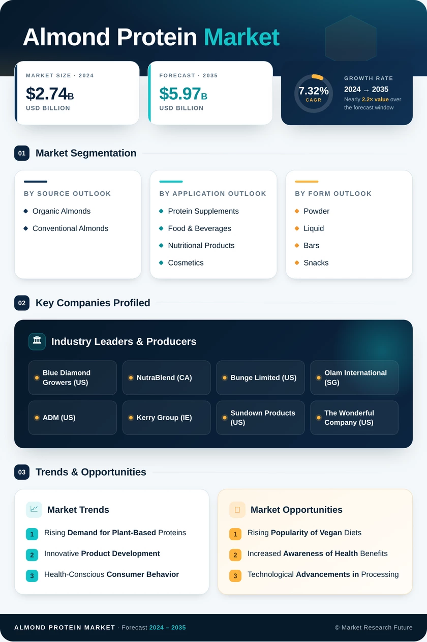 Almond Protein Market Research Report — Global Forecast till 2035 Infographic