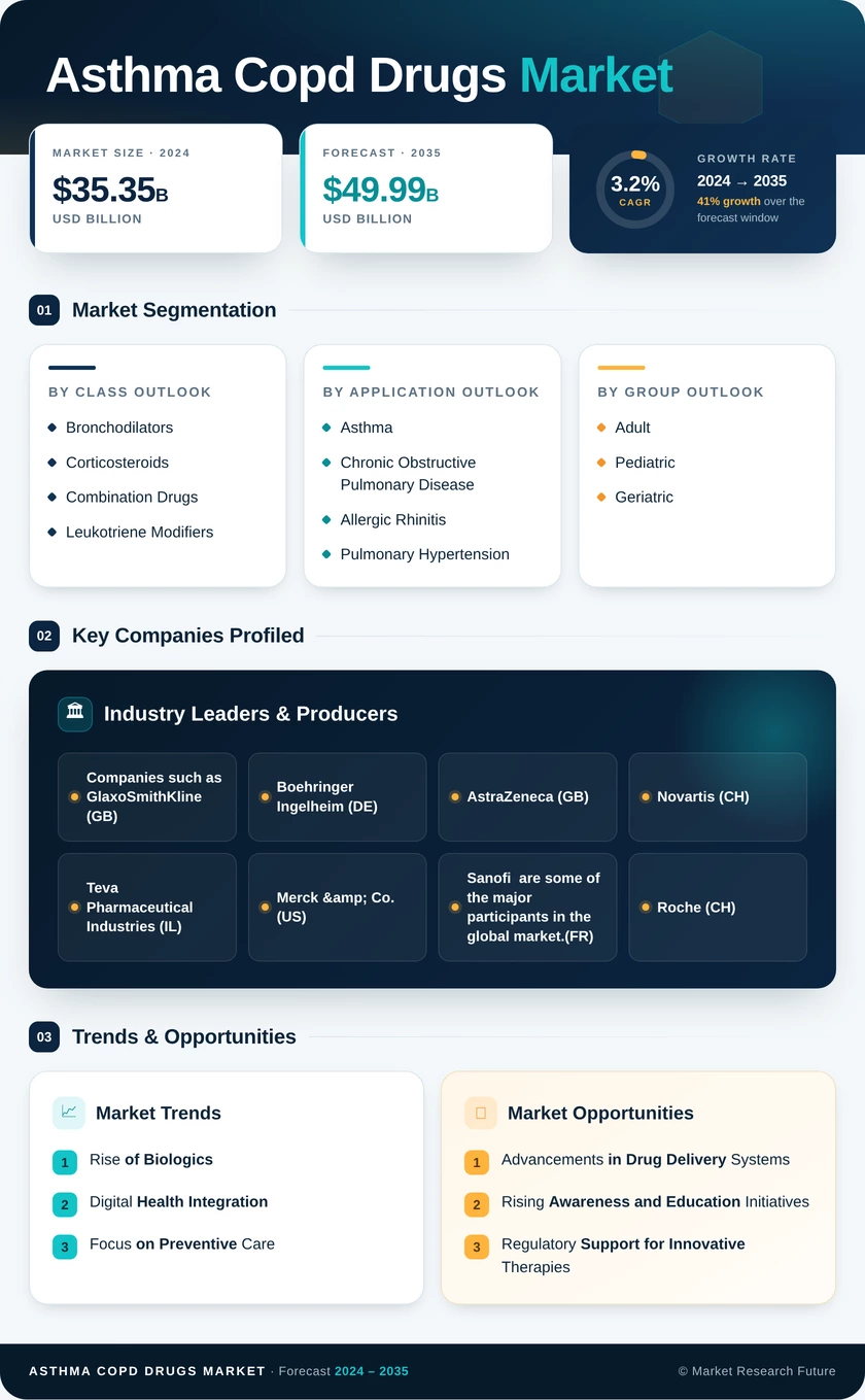 Asthma and COPD Drugs Market Research Report - Forecast to 2035 Infographic