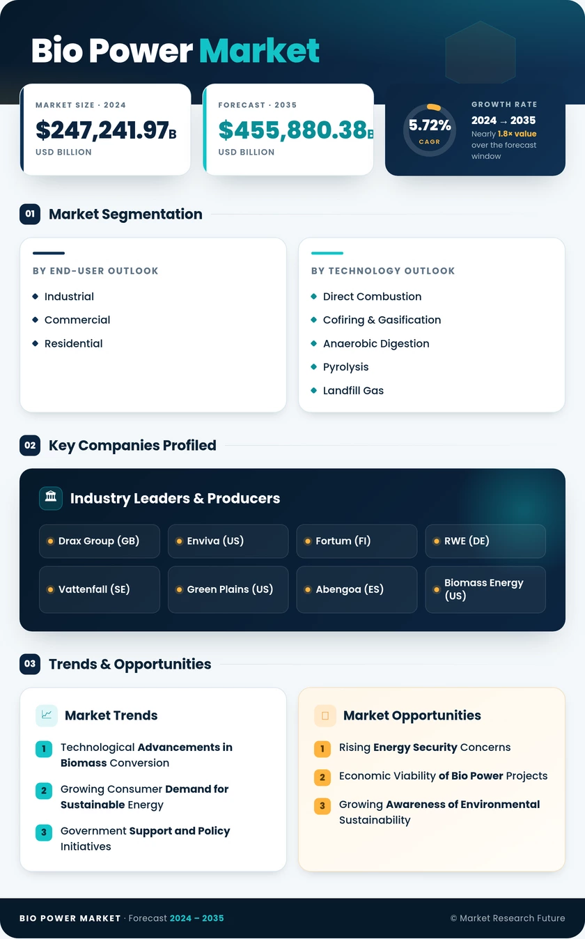 Bio Power Market Research Report - Global Forecast to 2035 Infographic