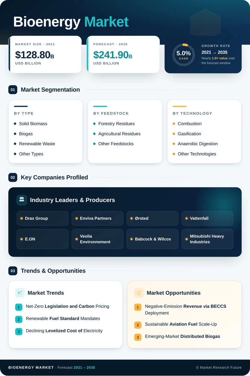 Bioenergy Market Research Report - Global Forecast to 2035 Infographic