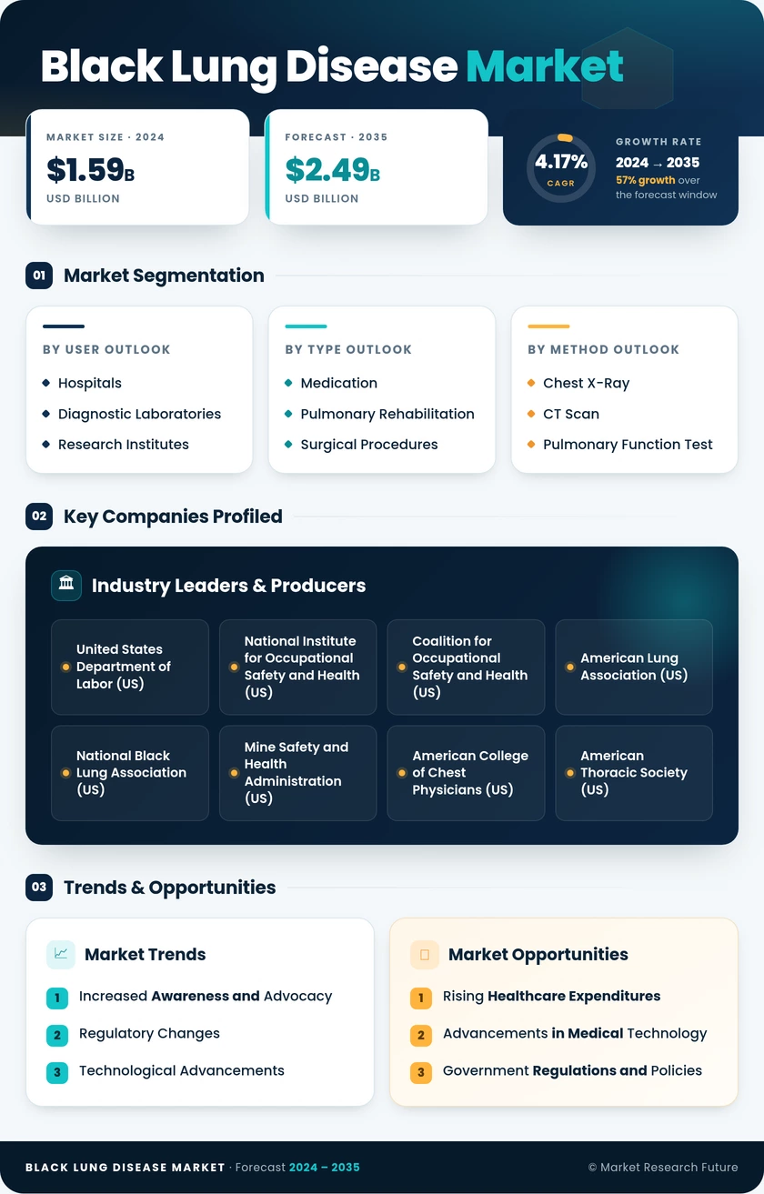 Black Lung Disease Market Research Report - Forecast to 2035 Infographic