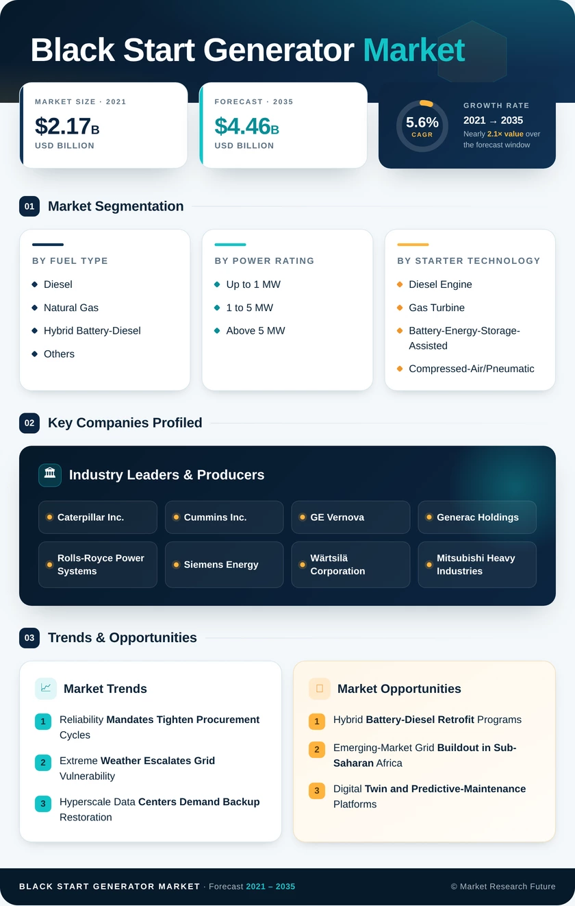 Black Start Generator Market Research Report — Global Forecast till 2035 Infographic
