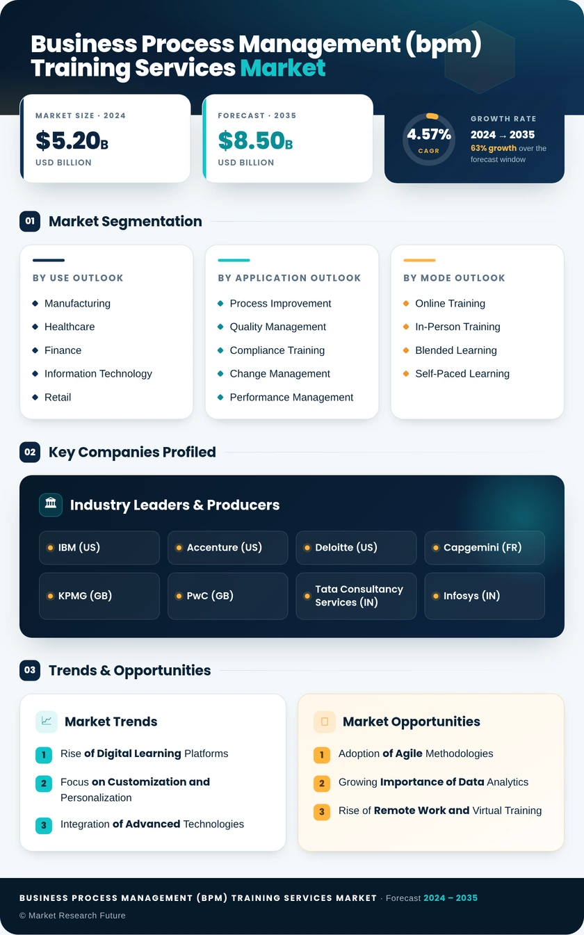 Business Process Management (BPM) Training Services Market Infographic