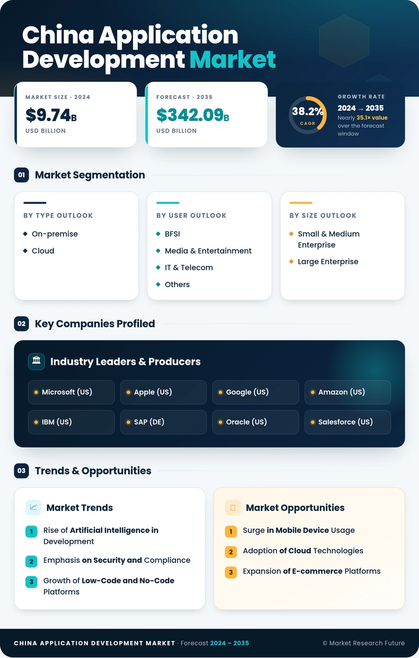 China Application Development Market Research Report-Forecast to 2035 Infographic