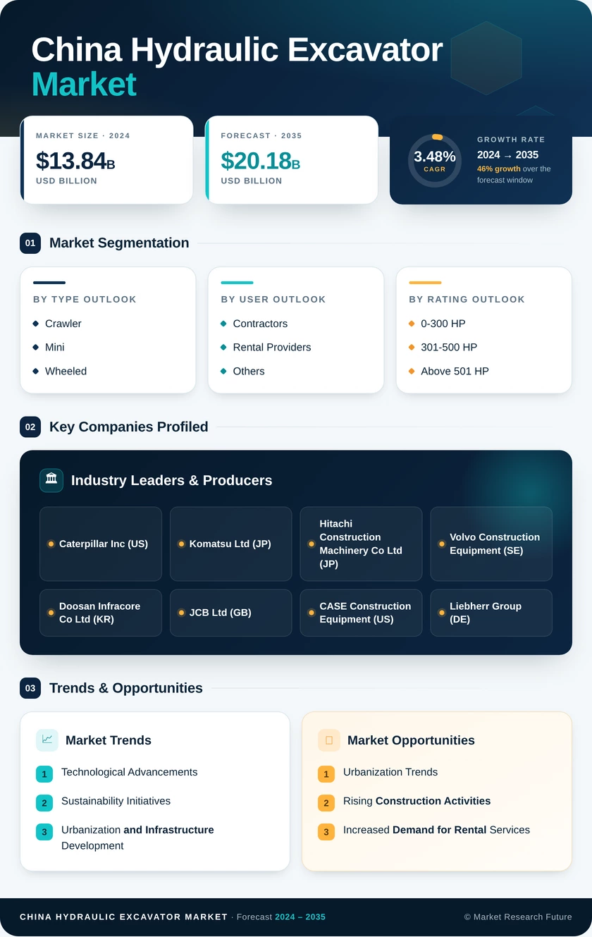 China Hydraulic Excavator Market Research Report - Forecast 2035 Infographic