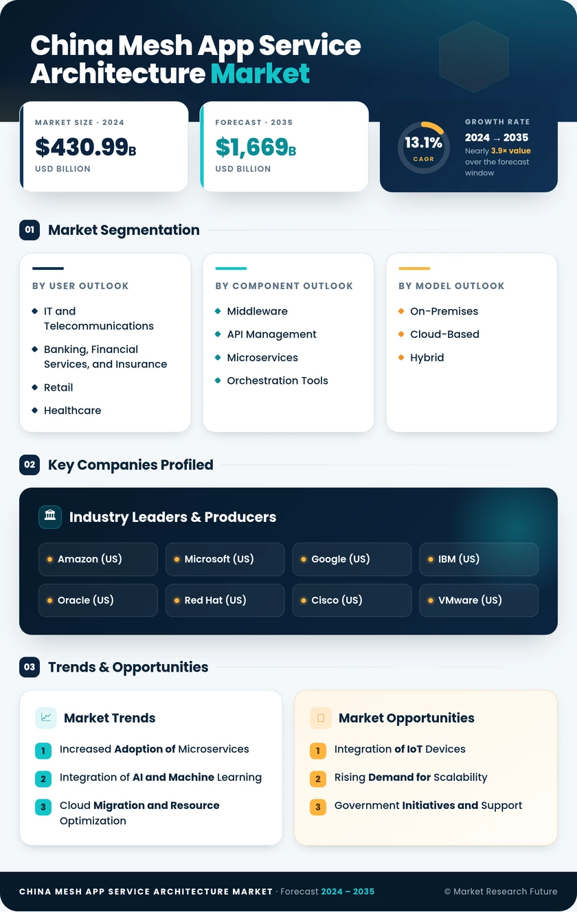 China Mesh App Service Architecture Market Research Report- Forecast to 2035 Infographic
