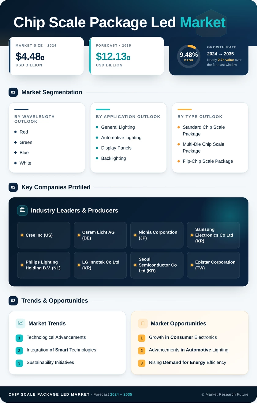 Chip Scale Package LED Market Research Report – Forecast 2035 Infographic