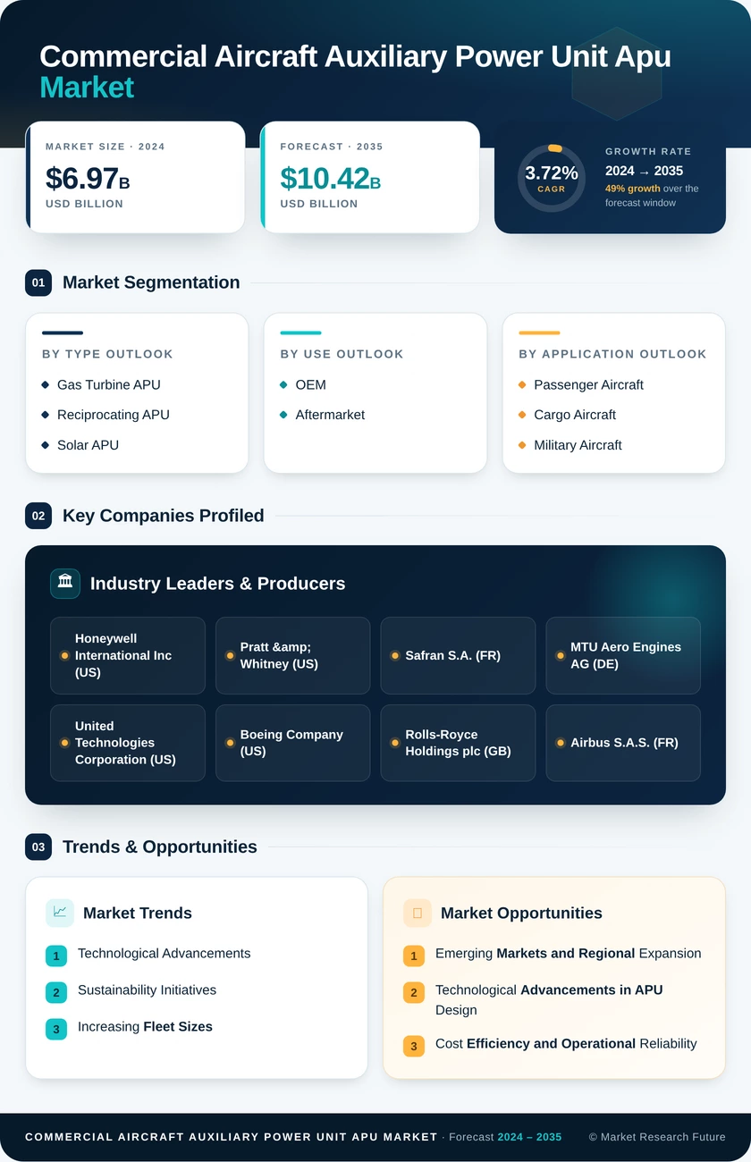 Commercial Aircraft Auxiliary Power Unit Apu Market Research Report — Global Forecast till 2035 Infographic