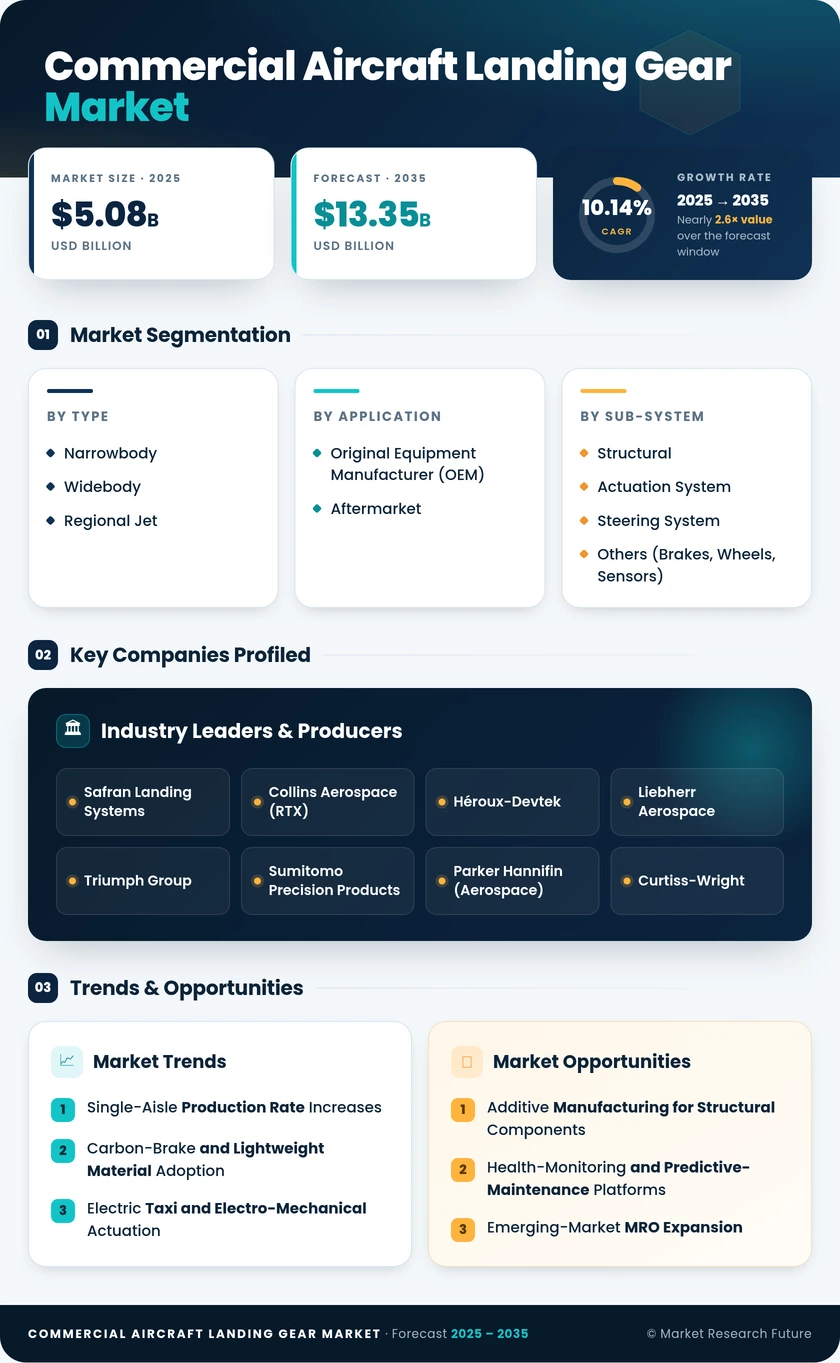 Commercial Aircraft Landing Gear Market Research Report – Global Forecast to 2035 Infographic