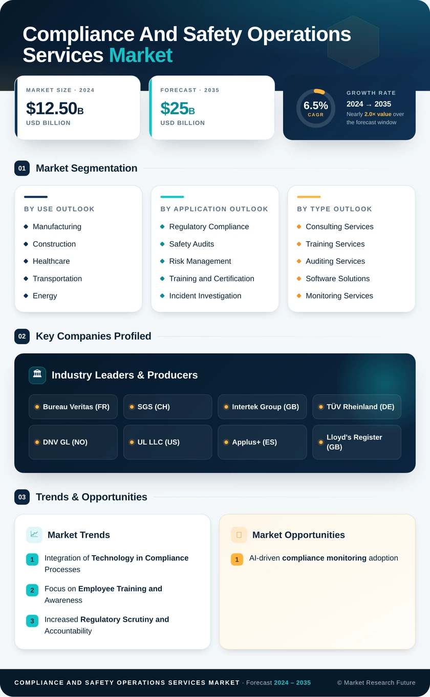 Compliance and Safety Operations Services Market Infographic