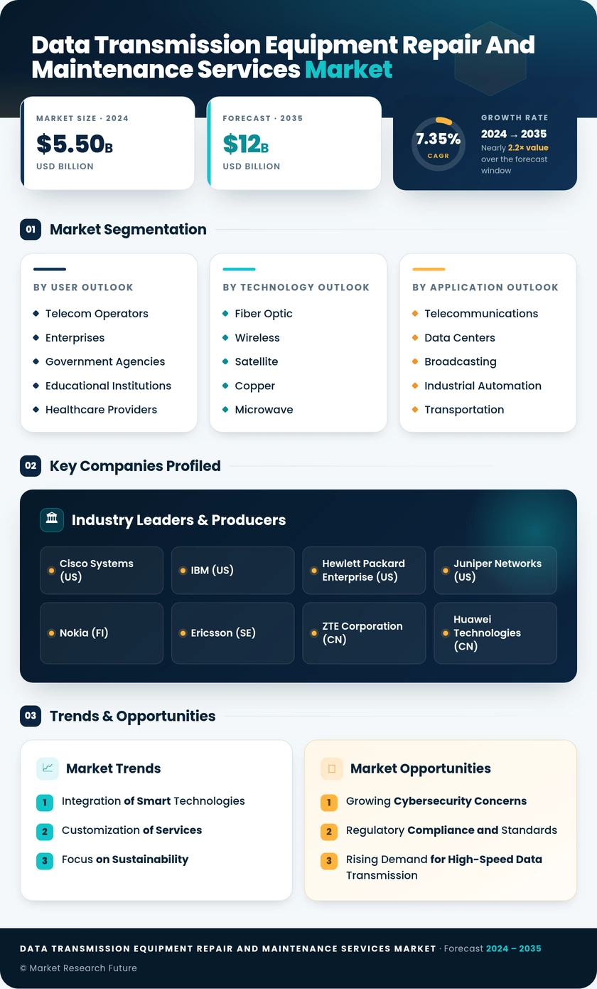Data Transmission Equipment Repair and Maintenance Services Market Infographic
