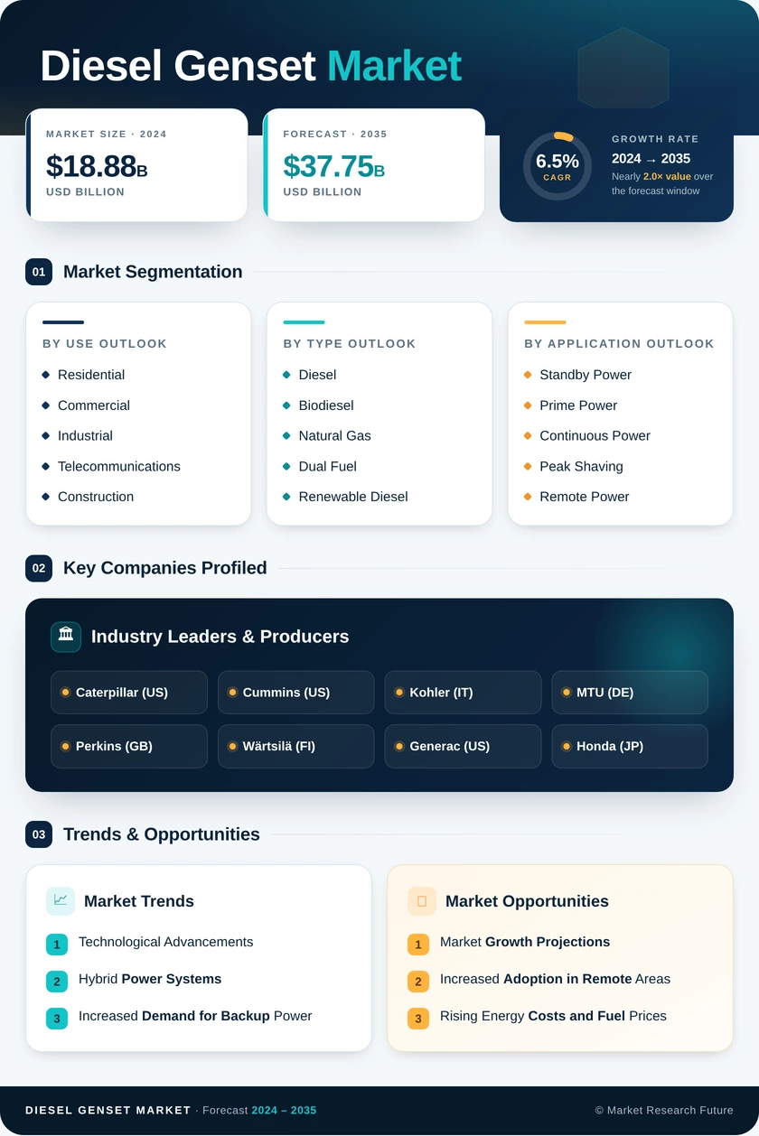 Diesel Genset Market Research Report - Global Forecast till 2035 Infographic