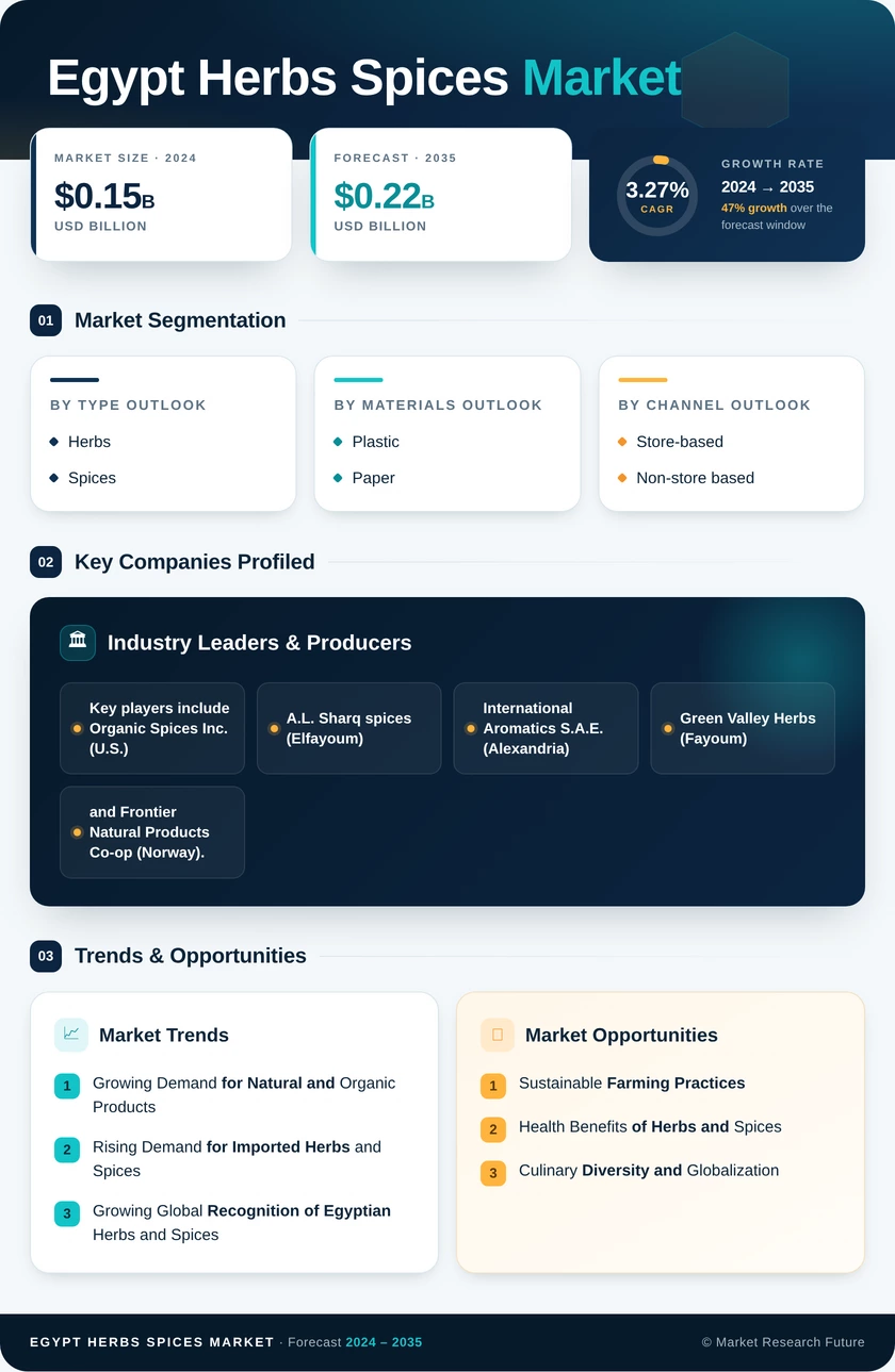 Egypt Herbs and Spices Market Research Report – Forecast to 2035 Infographic