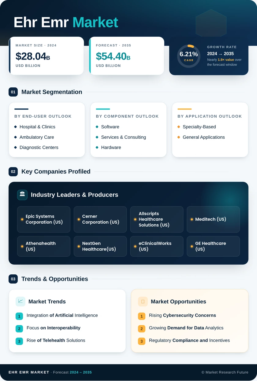 EHR-EMR Market Research Report- Forecast to 2035 Infographic