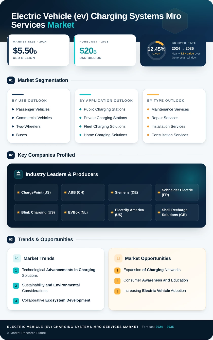 Electric Vehicle (EV) Charging Systems MRO Services Market Infographic