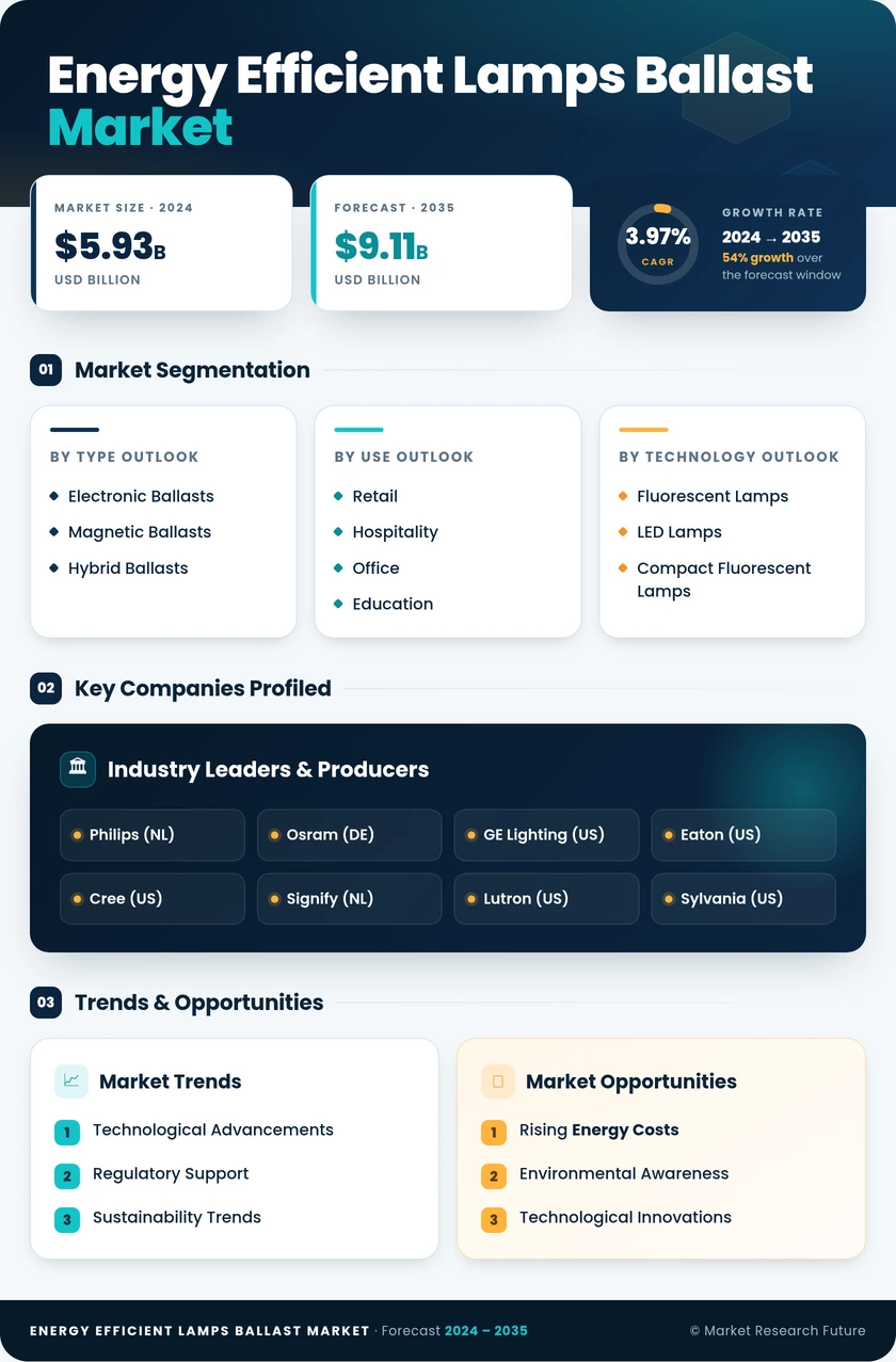 Energy Efficient Lamps Ballast Market Research Report-Forecast Till 2035 Infographic