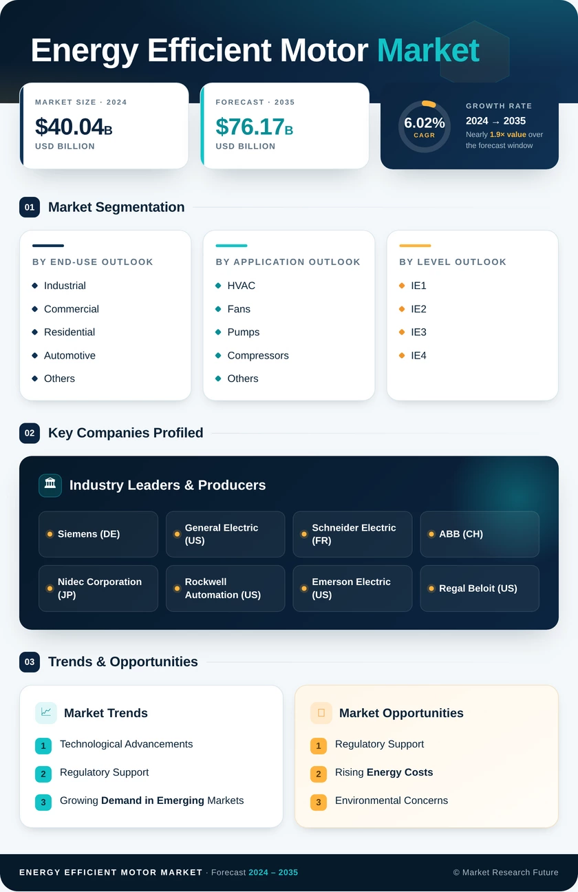 Energy Efficient Motor Market Research Report—Global Forecast till 2035 Infographic