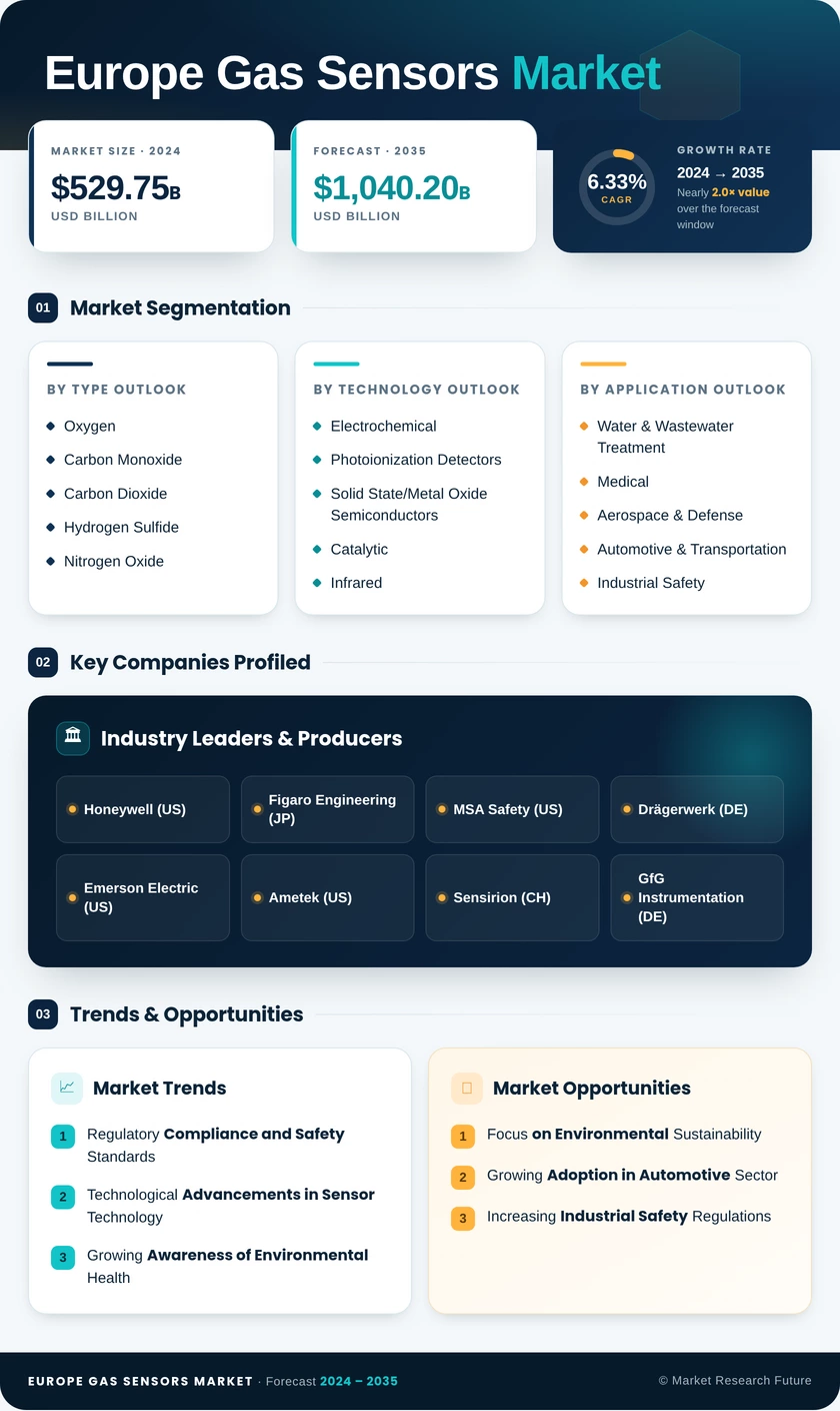Europe Gas Sensors Market Research Report - Global Forecast to 2035 Infographic