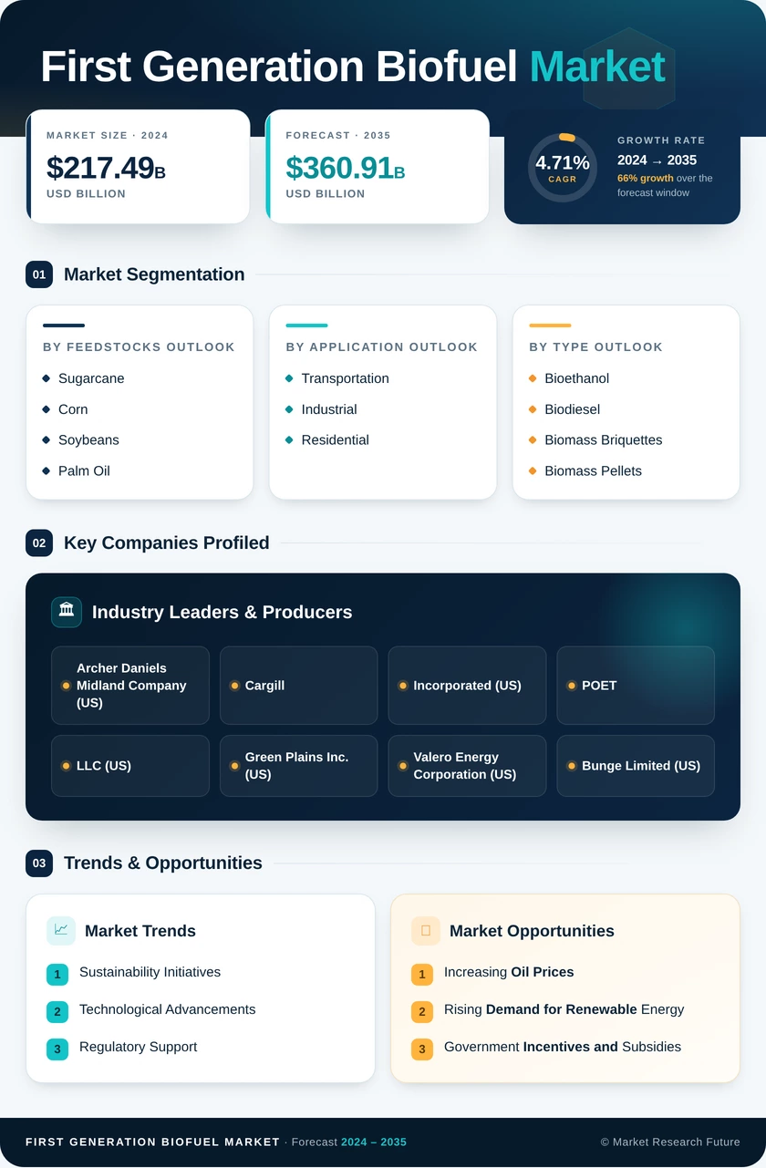 First Generation Biofuel Market Research Report- Forecast till 2035 Infographic