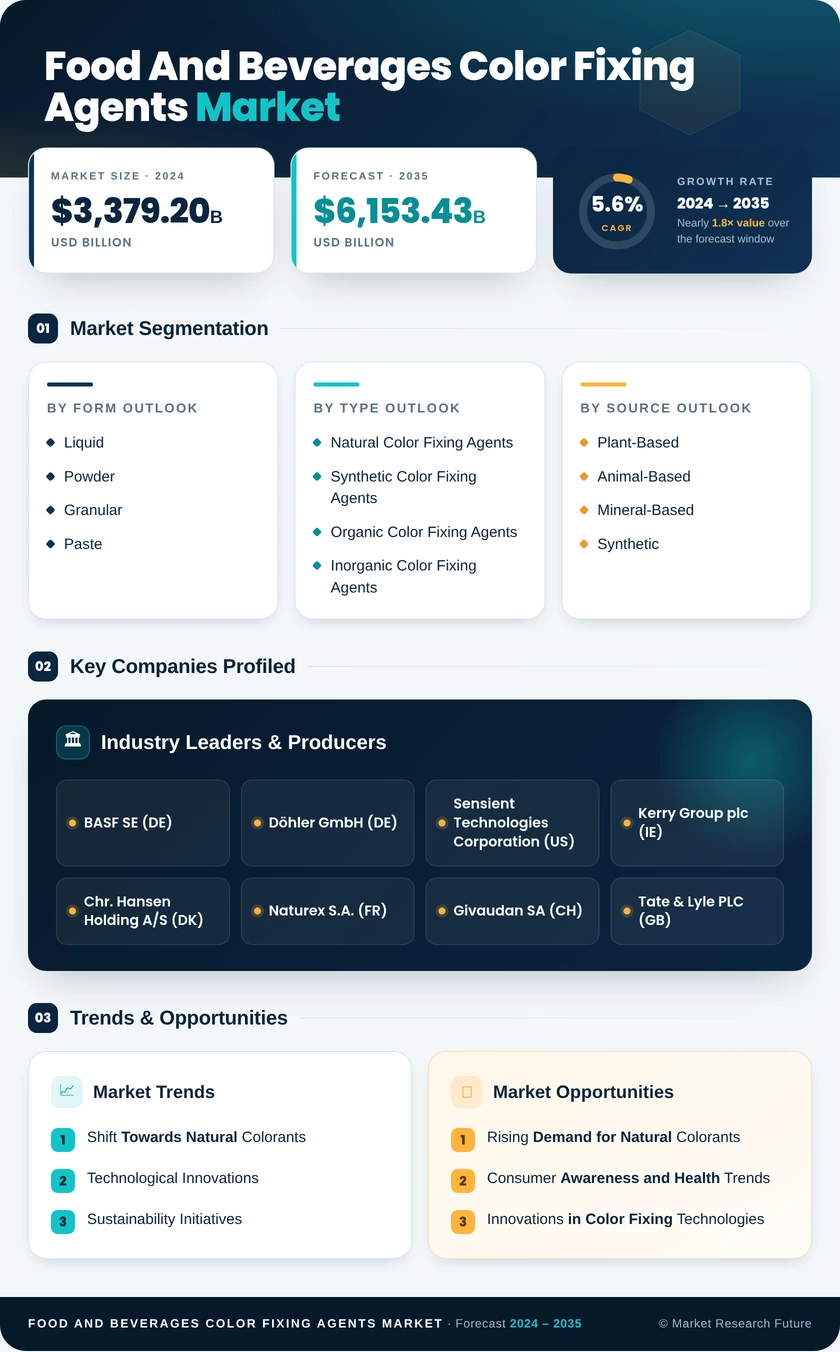 Food and Beverages Color Fixing Agents Market Research Report – Forecast till 2035 Infographic