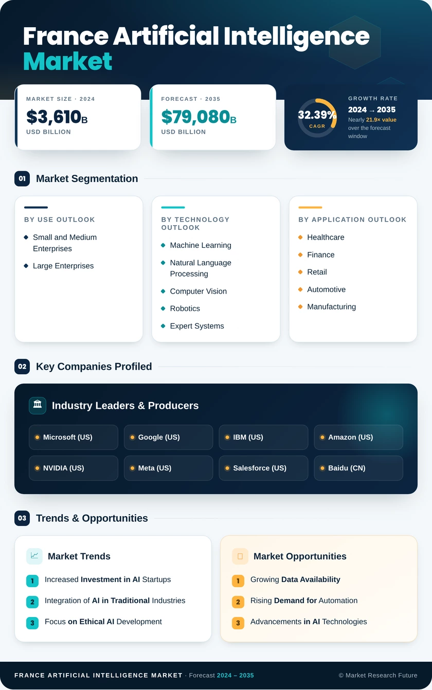 France Artificial Intelligence (AI) Market Research Report - Global Forecast to 2035 Infographic