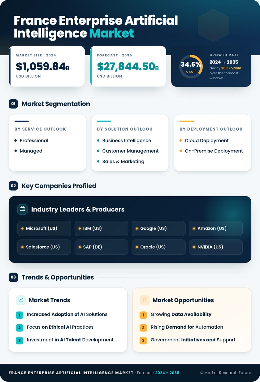 France Enterprise Artificial Intelligence Market Research Report-Forecast to 2035 Infographic
