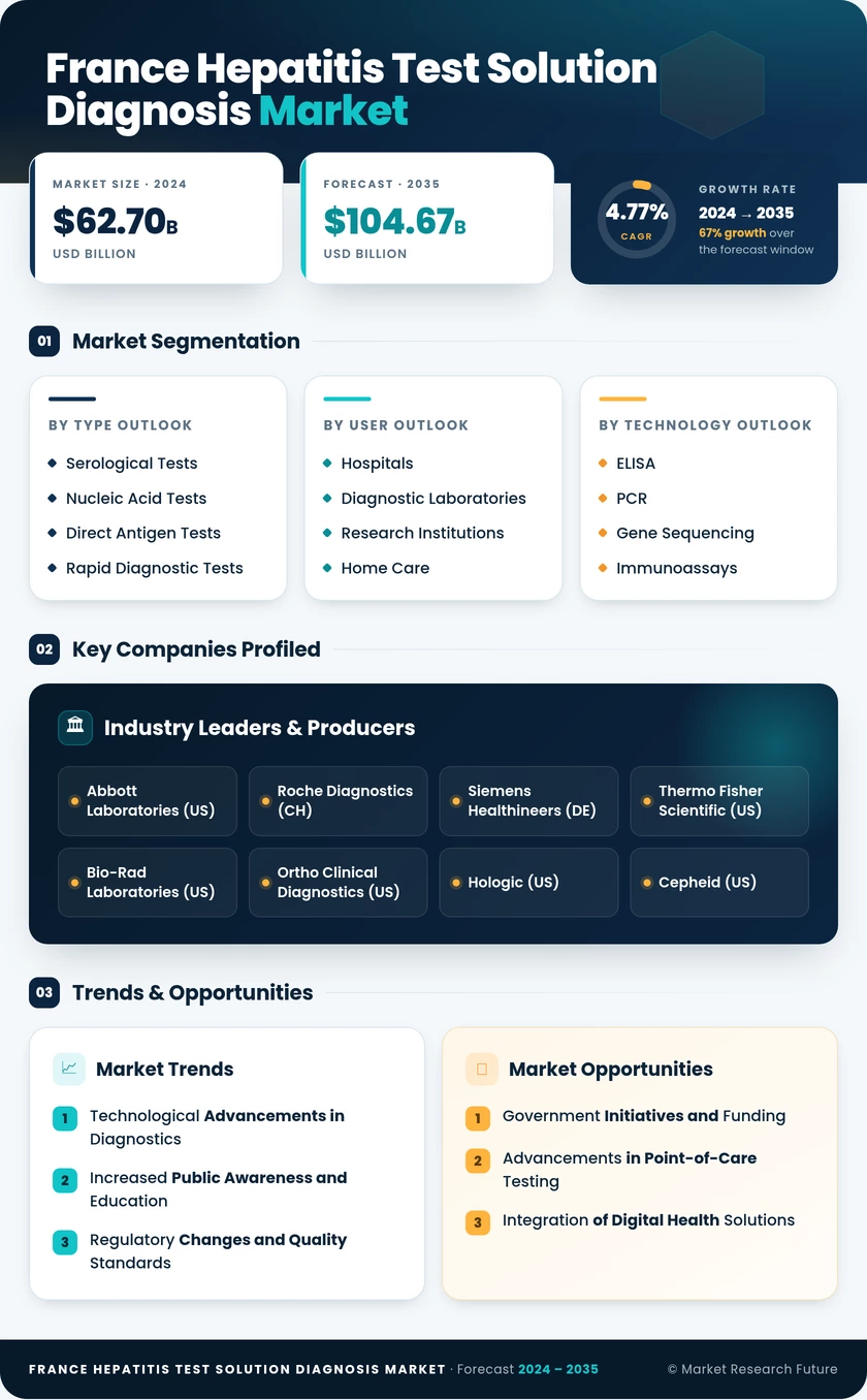 France Hepatitis Test Solution Diagnosis Market Research Report - Forecast to 2035 Infographic