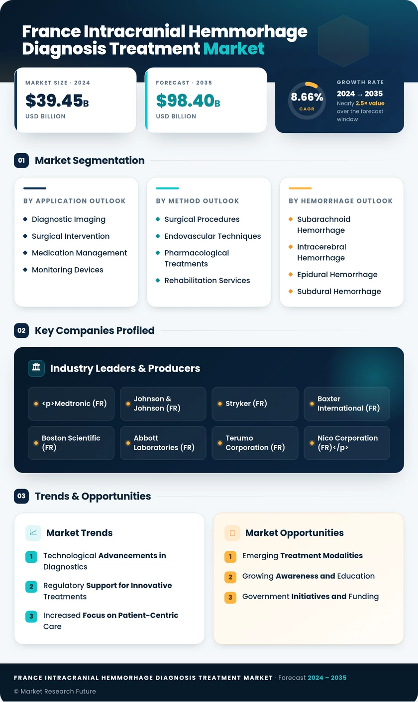 France Intracranial Hemmorhage Diagnosis and Treatment Market Research Report-Forecast to 2035 Infographic