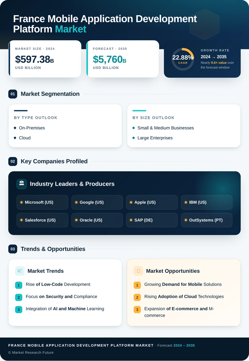 France Mobile Application Development Platform Market Research Report - Forecast to 2035 Infographic