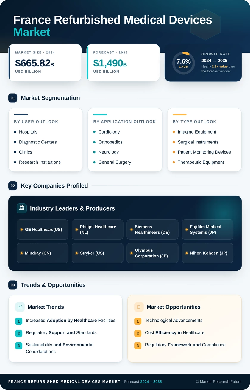 France Refurbished Medical Devices Market Research Report-Forecast to 2035 Infographic