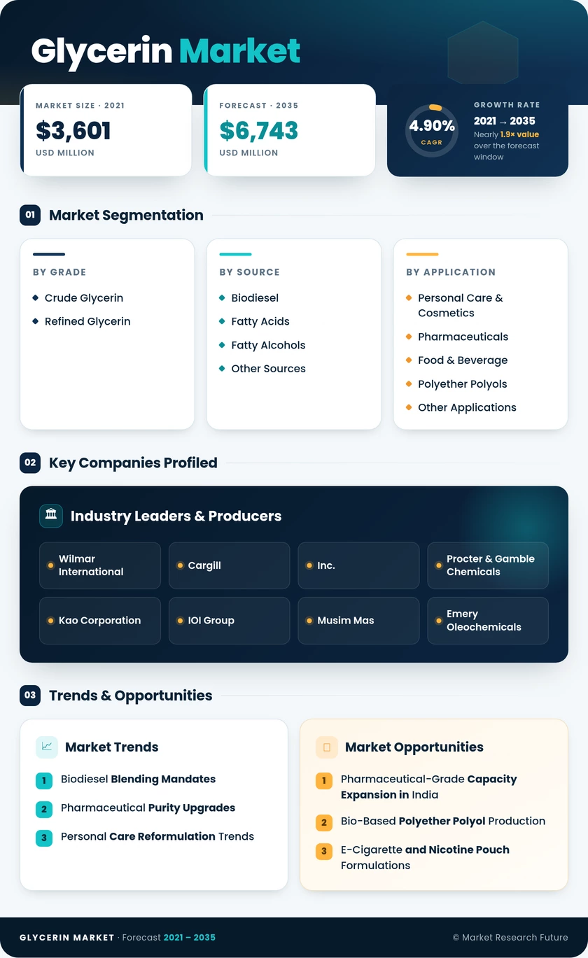 Glycerin Market Research Report - Global Forecast to 2035 Infographic