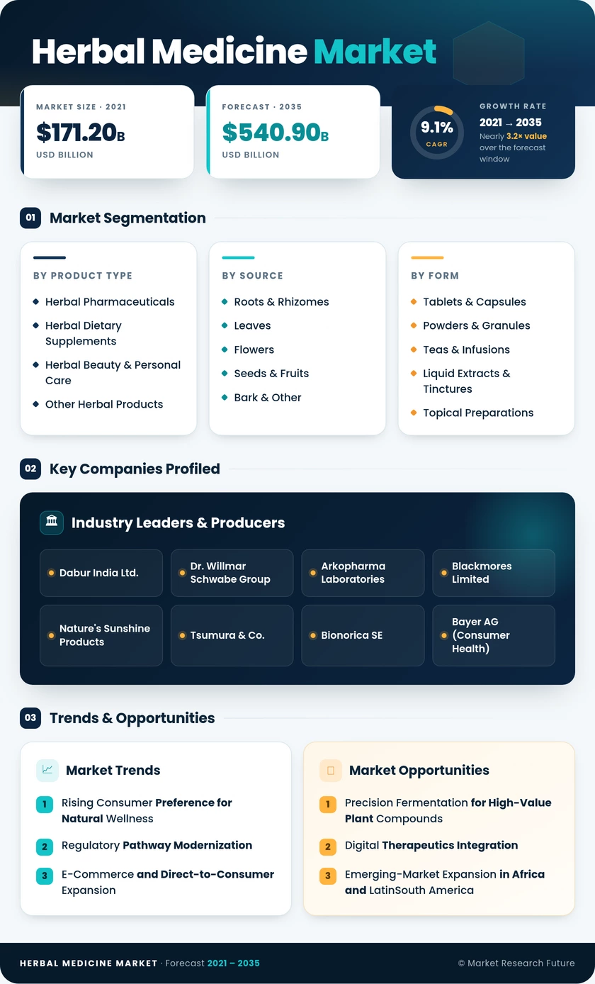Herbal Medicine Market Research Report - Global Forecast till 2035 Infographic