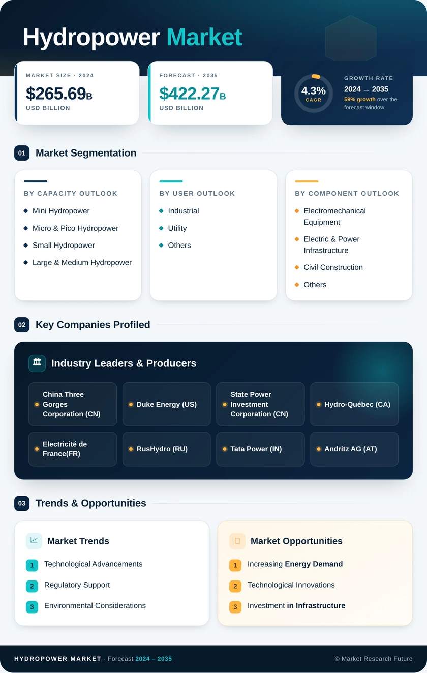 Hydropower Market Research Report - Forecast to 2035 Infographic