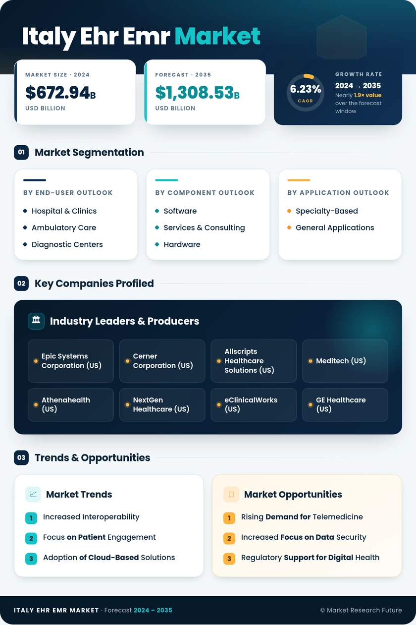 Italy EHR EMR Market Research Report - Forecast to 2035 Infographic