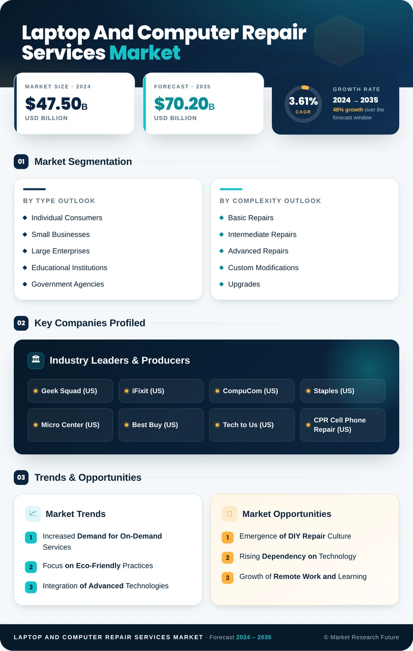 Laptop and Computer Repair Services Market Infographic