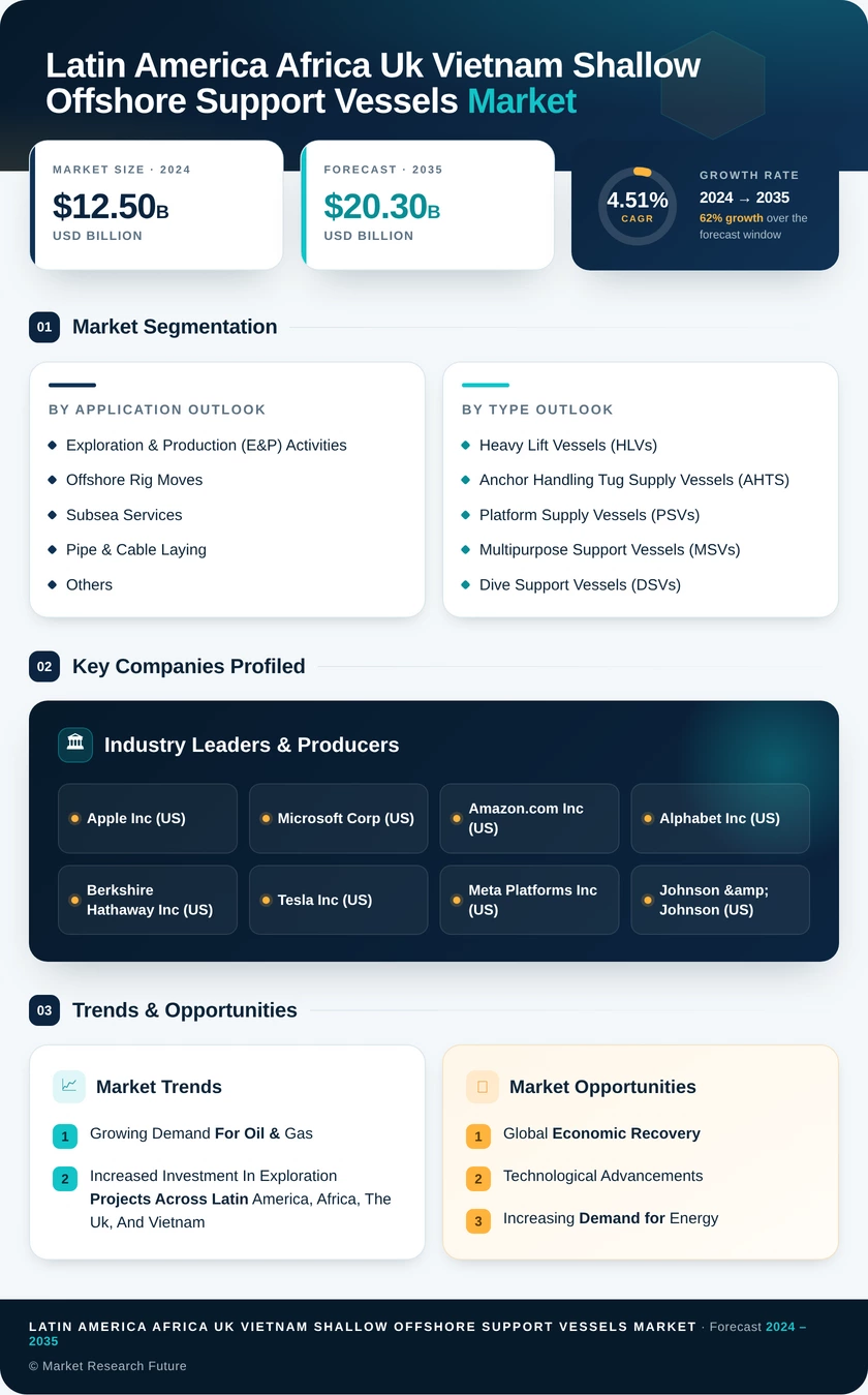 Latin America, Africa, UK, and Vietnam Shallow OSV Market for Oil & Gas Industry Market Research Report —Forecast till 2035 Infographic