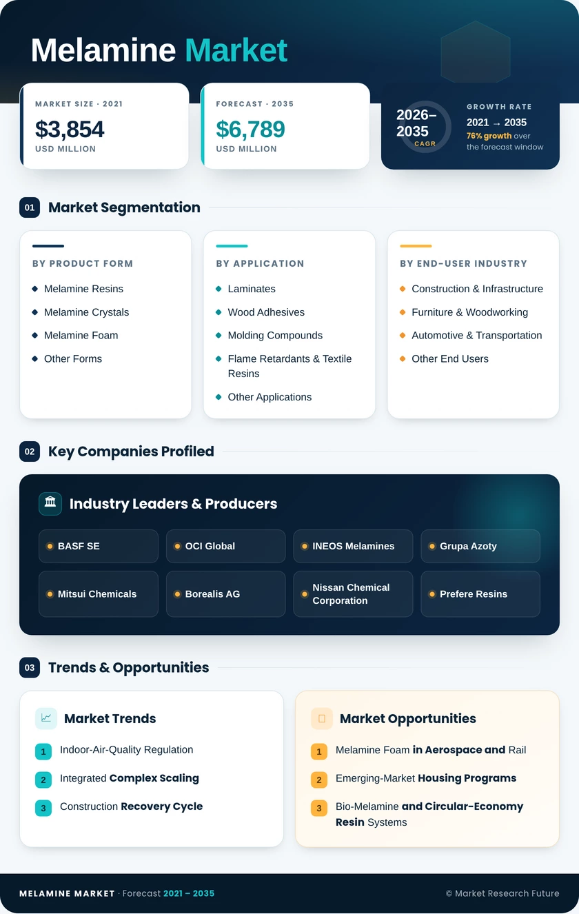 Melamine Market Research Report – Forecast to 2035 Infographic