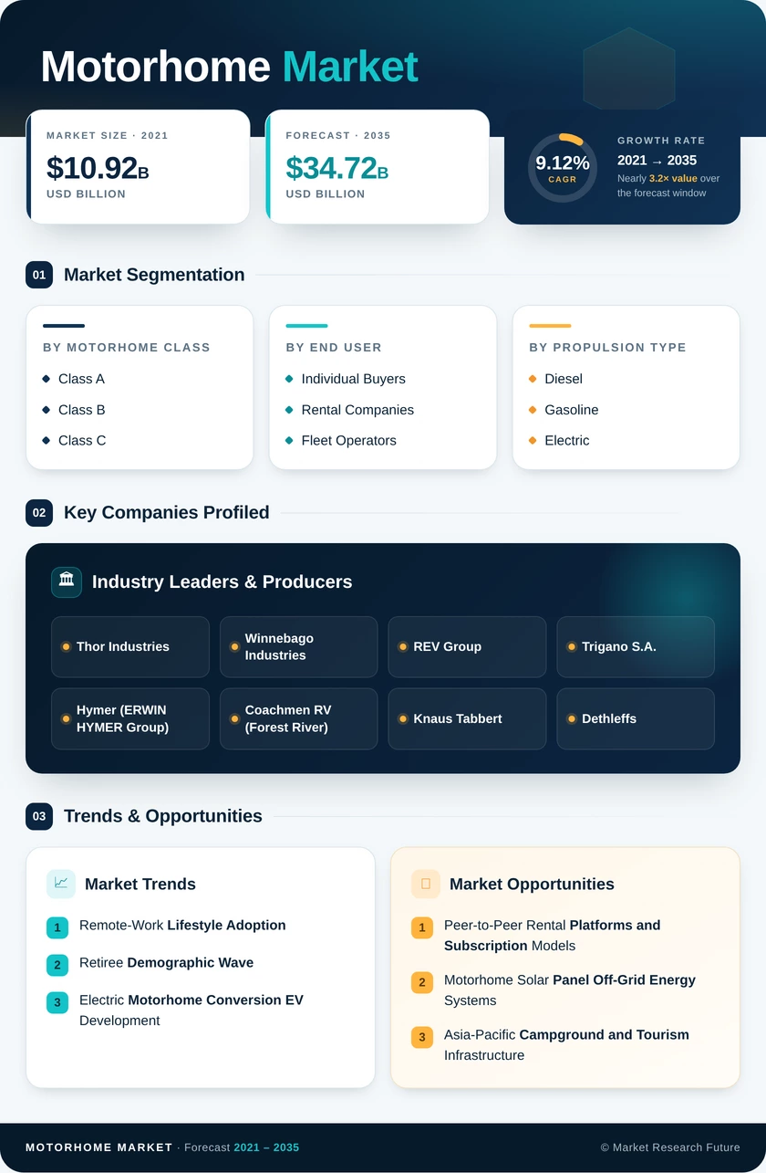 Motorhome Market Research Report — Global Forecast till 2035 Infographic