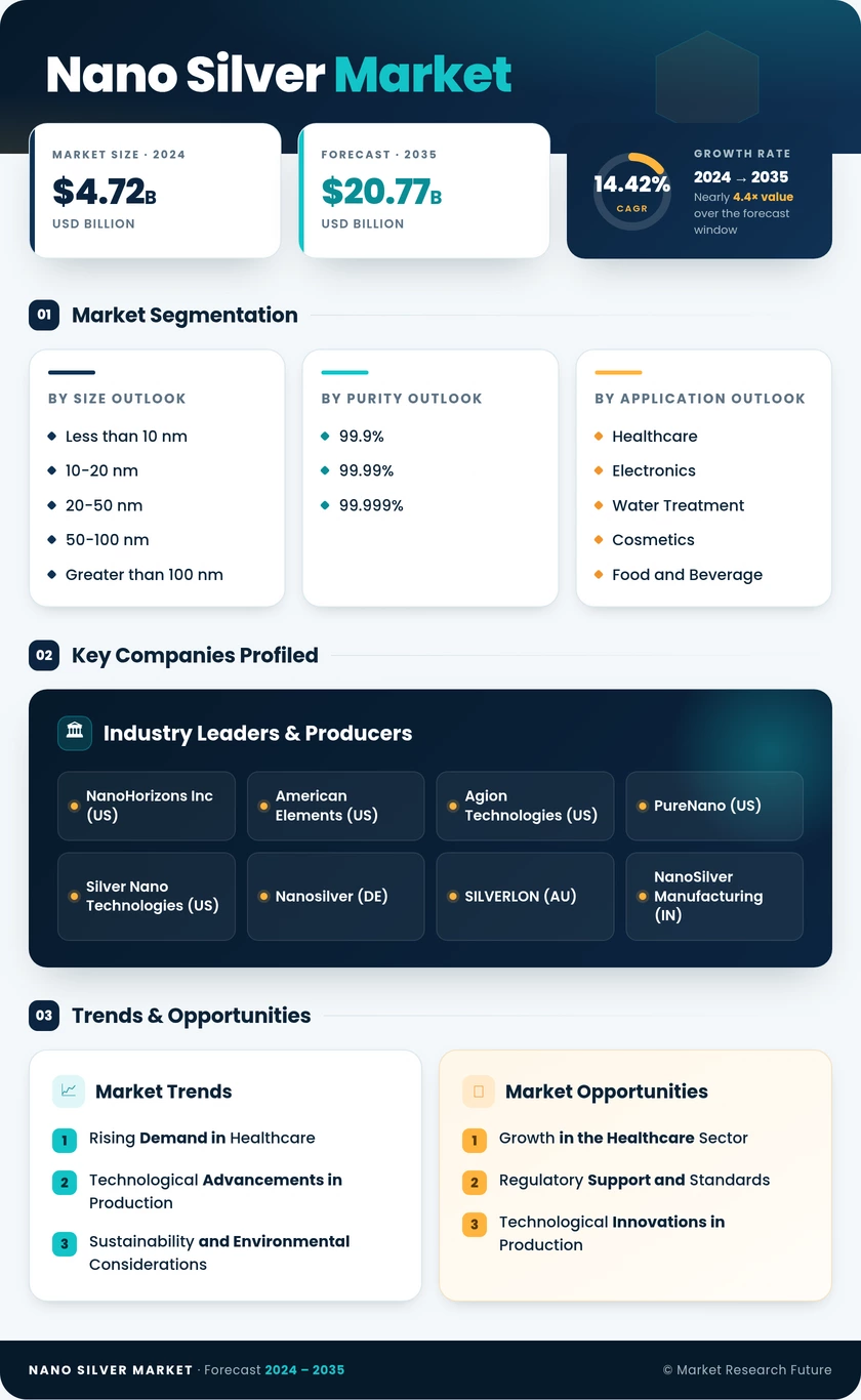 Nano Silver  Market Research Report - Global Forecast by 2035 Infographic